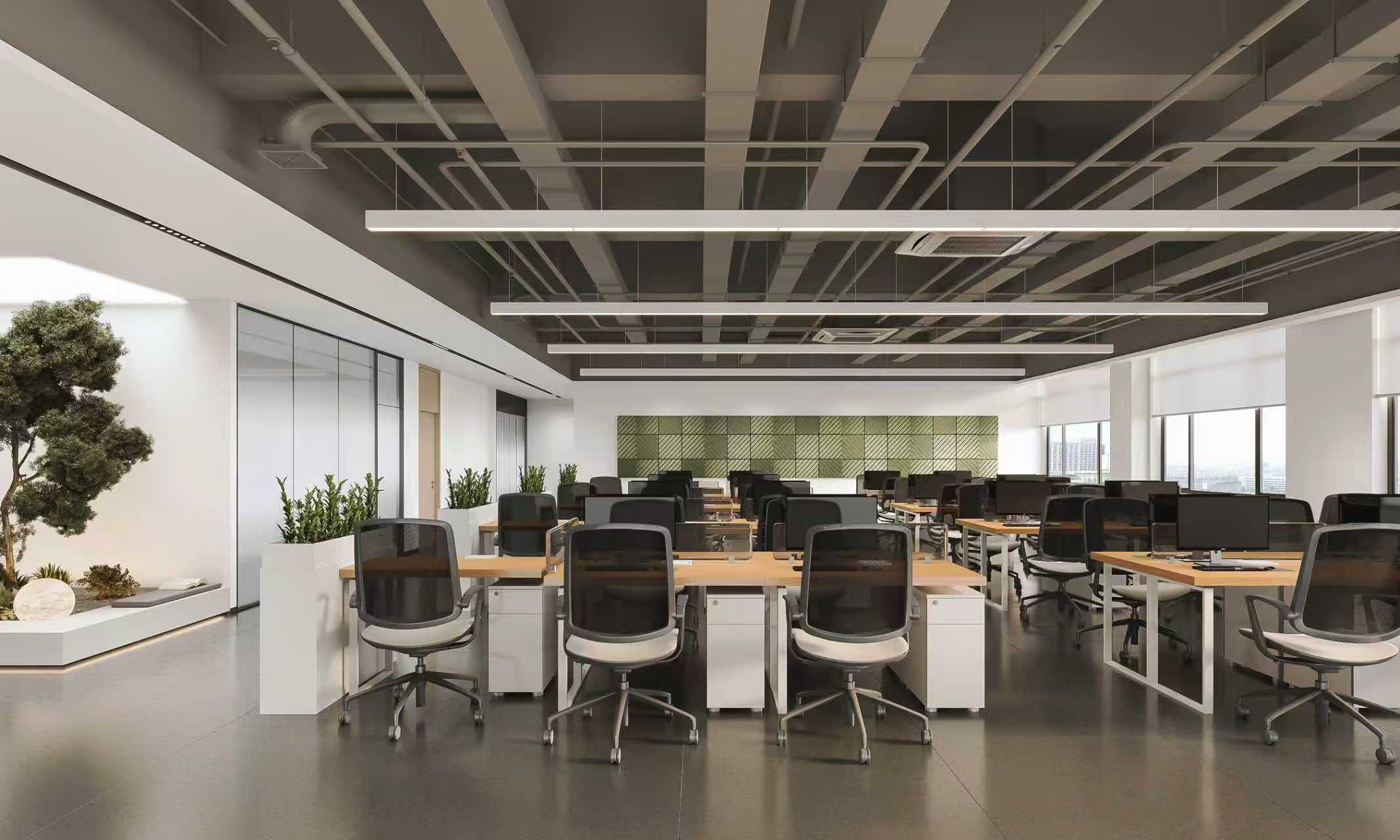 湖北广兴通信科技有限公司武汉分公司办公室装修开工!(图6) 开敞办公区.jpg